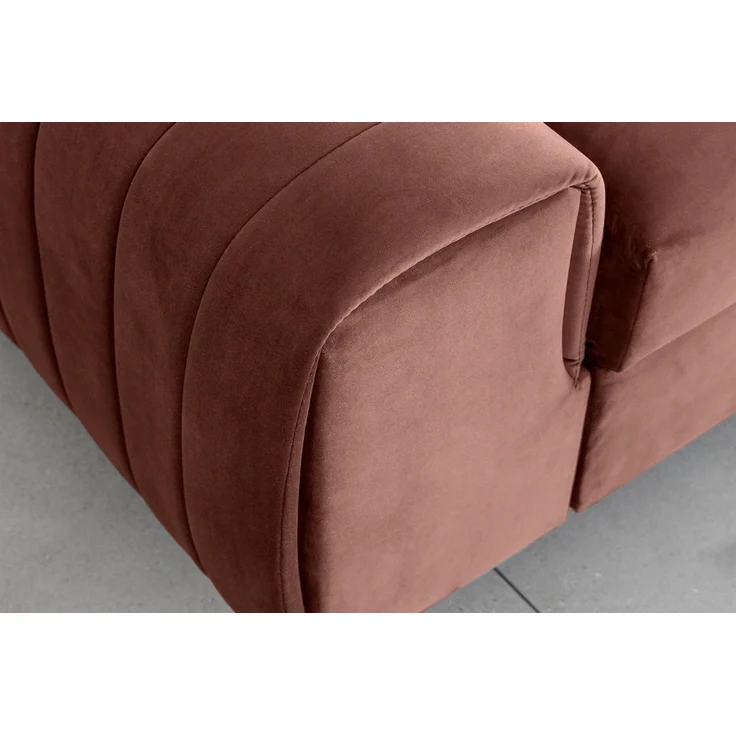 Sofa 3-Sitzer mit Schlaffunktion Schlafsofa ELENI Stoff Monolith Altrosa – Bild 4