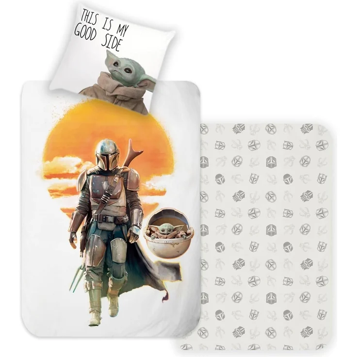 Disney Wendebettwäsche Disney Home Mandalorian Wendebettwäsche Set, 2 teilig, Mit Reißverschluss, 100% Baumwolle