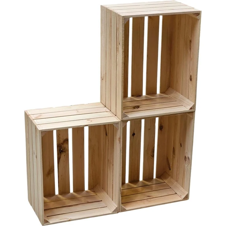 Holzkisten Obstkisten Natur 50 x 40 x 30 cm 3er Set – Bild 9
