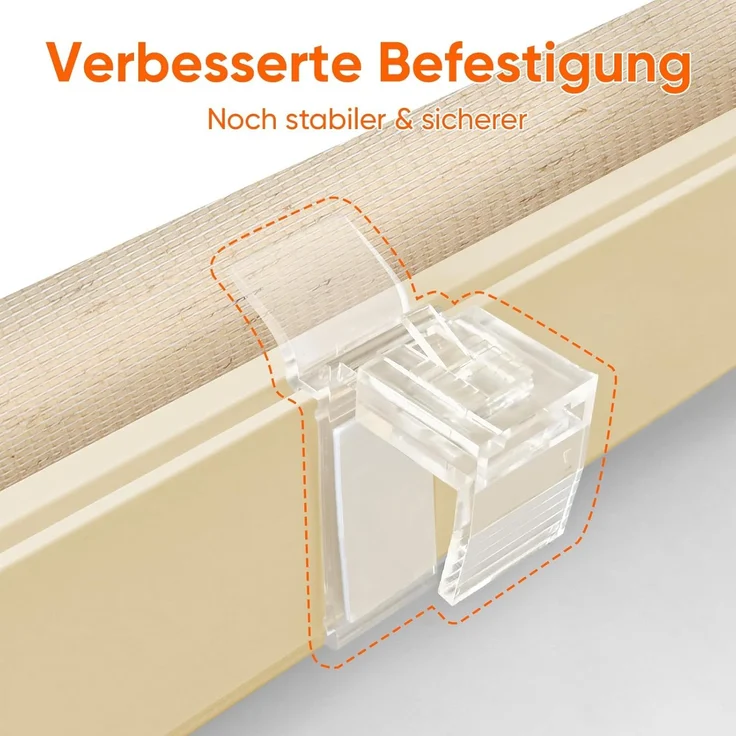 Sekey Doppelrollo Klemmfix ohne Bohren für Fenster, Doppelrollo 60 cm breit, Duo Rollo Jalousie Sonnenschutz, 60x100 cm, Gelbleinen – Bild 7