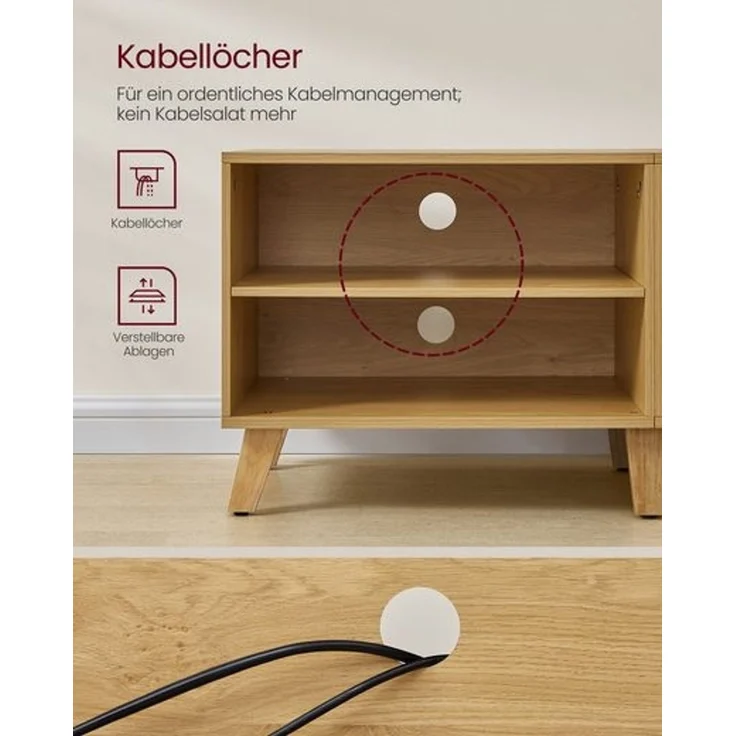 Vasagle Lowboard TV-Schrank, Lange 140cm, für Fernseher bis zu 65 Zoll – Bild 2