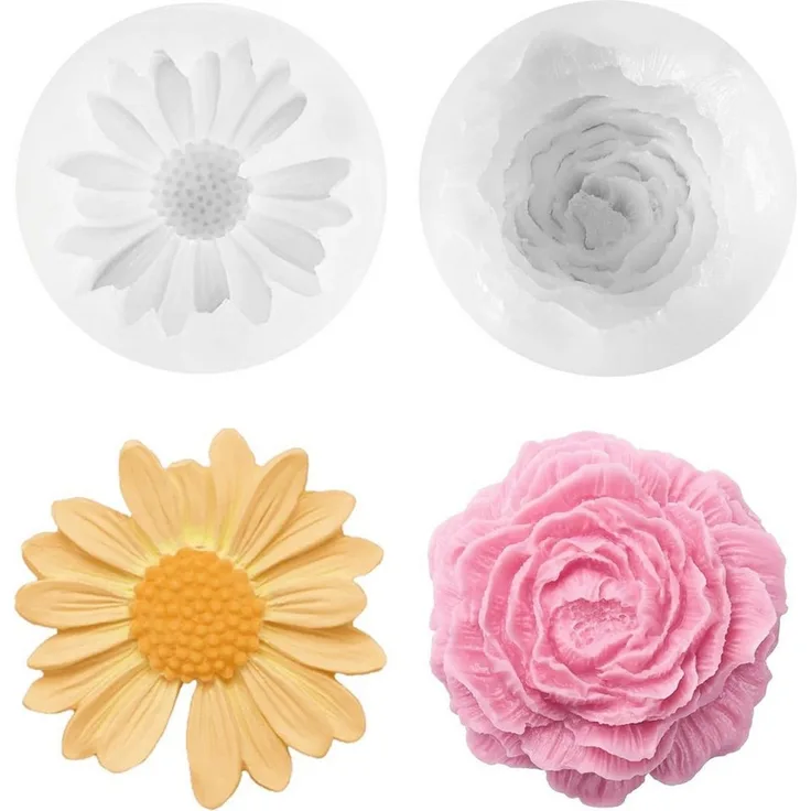 Agger Silikonform 2-teiliges Set Silikon-Kerzenformen – 3D-Blumendesign, DIY-Handformen, (2-tlg)