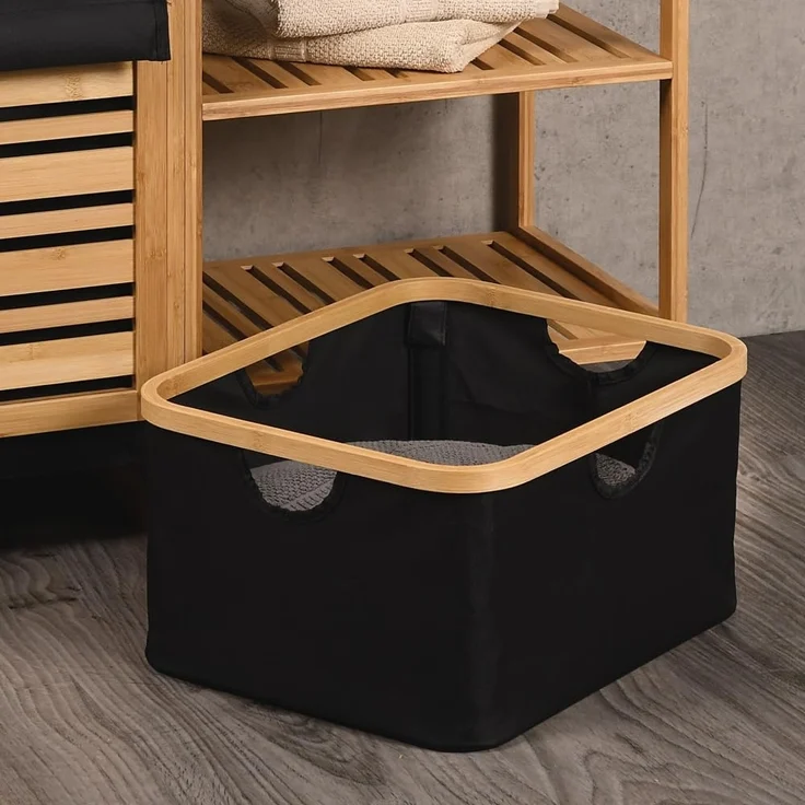KESPER Aufbewahrungskorb aus recyceltem Polyester und Bambus / Korb – Bild 4