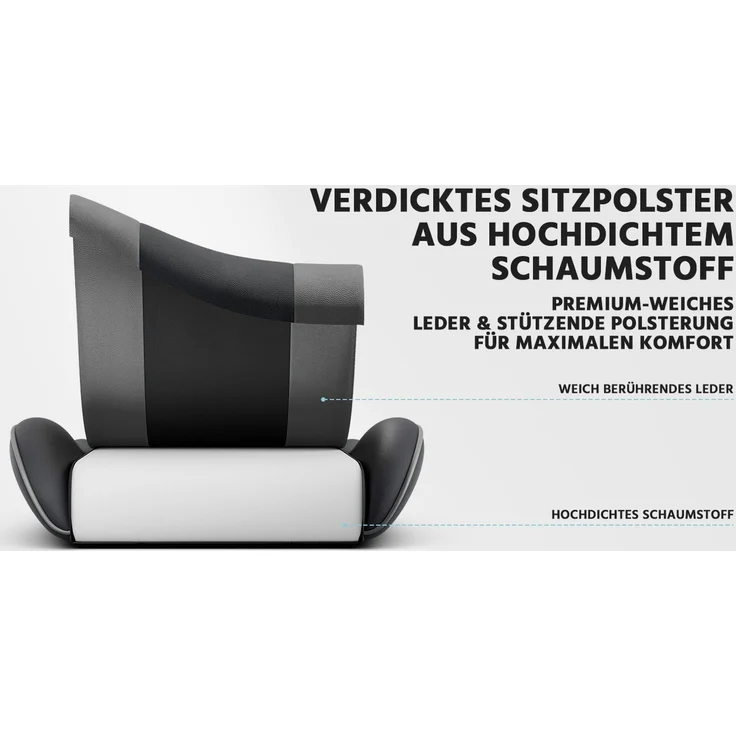 Gamingstuhl mit ergonomischer Form, verstellbarer Rückenlehne & Fußstütze, 58,5x63x120,5 cm, Schwarz/Grau – Bild 8