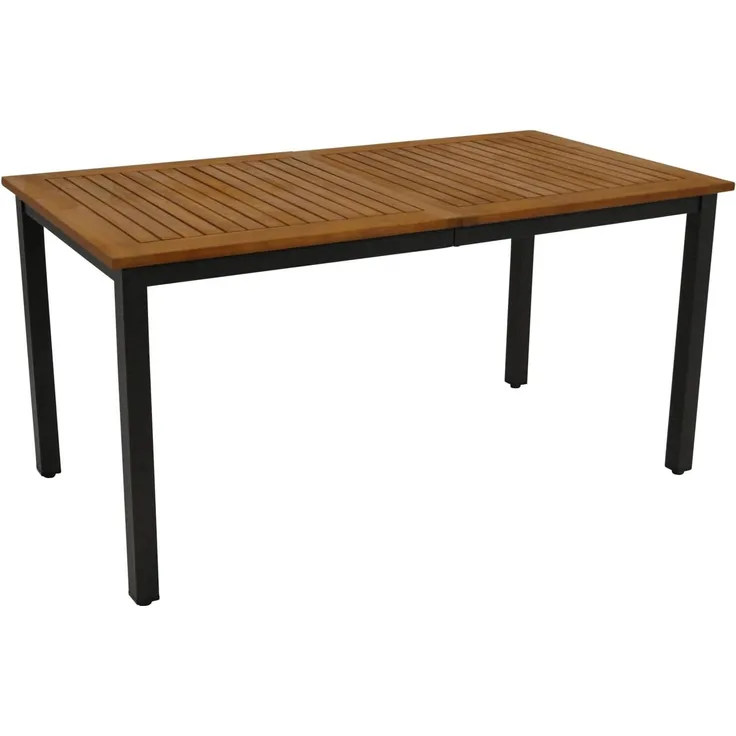 DEGAMO RAGUSA Gartentisch, Metall+ Akazie, anthrazit/braun, 150x80cm