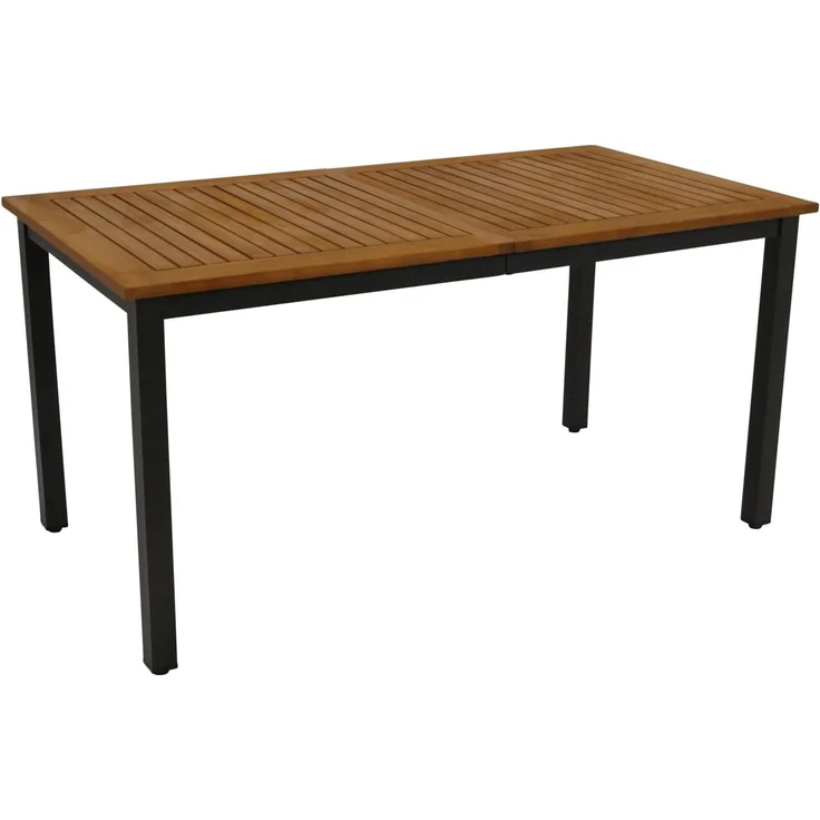 DEGAMO RAGUSA Gartentisch, Metall+ Akazie, anthrazit/braun, 150x80cm – Bild 1