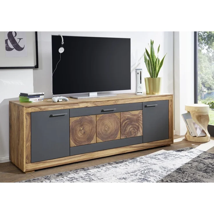 TV-Board Sheesham 178 x 46 x 62 gebeizt TURIN #07 – Bild 9