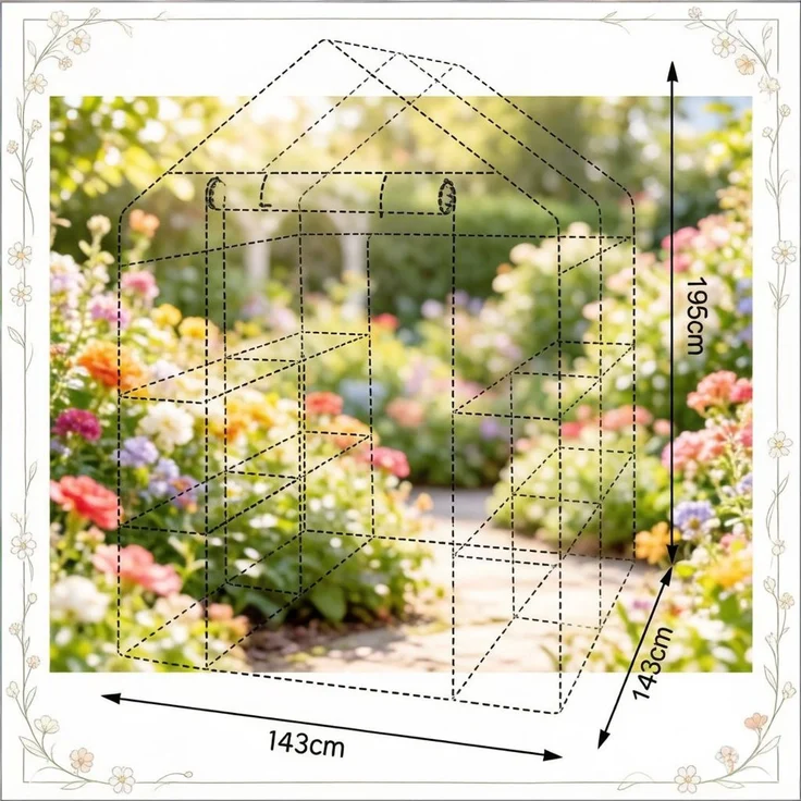 Wohnora-Haltbares Gewächshaus,Tomatenhaus,Gewächshaus mit Reißverschluss,Pflanzenschutz(nur mit Gewächshaus),H 195cm x T 143cm x B 143cm,Weiß – Bild 2
