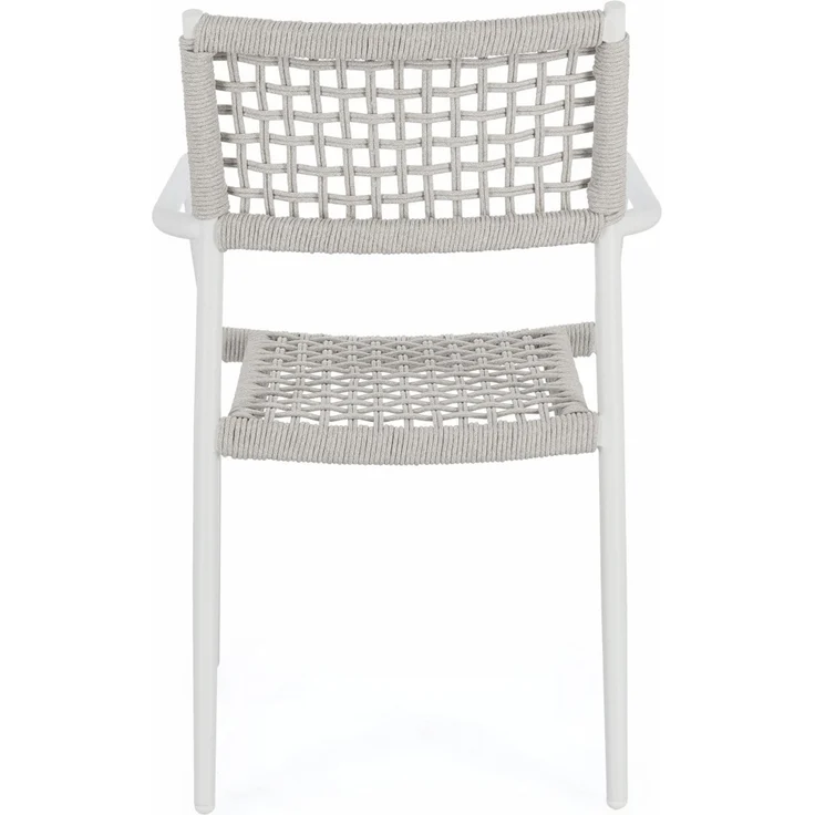 Gartenstuhl Caleta aus Aluminium, modern stapelbar, hellgrau weiß, Outdoor geeignet – Bild 5
