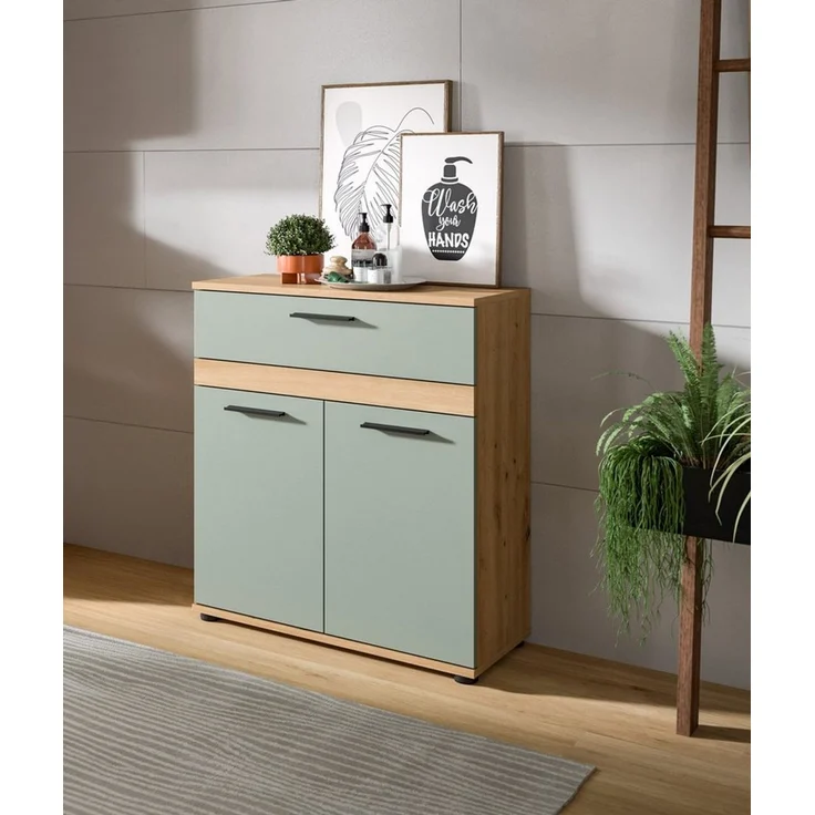 welltime Midischrank LUCCA, Höhe 79 cm, 2 Türen, 1 Schubkasten, 1 Einlegeboden – Bild 2