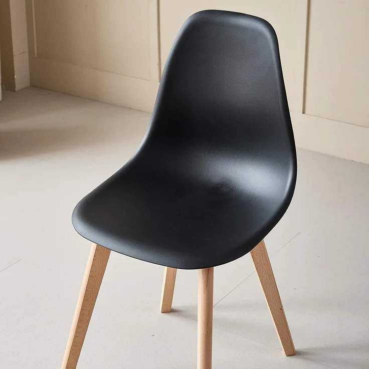 Esszimmerstühle Bürostühle 8er Set Buchenholzbeine Schwarz 8 Stühle – Bild 4