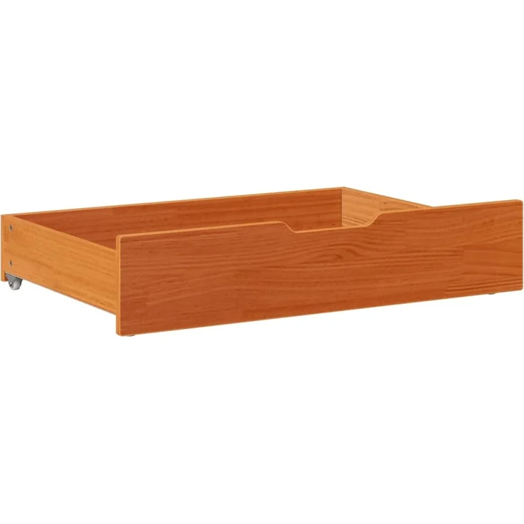vidaXL Bettschubladen 2 Stk. Wachsbraun 80 x 55 x 16 cm Massivholz Kiefer 850931 – Bild 4