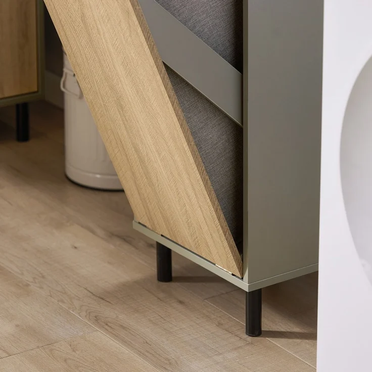 SoBuy BZR132-NG Wäscheschrank, Spanplatte, Melamin, Helle Eiche, 31,5 x 86 x 30 cm – Bild 8