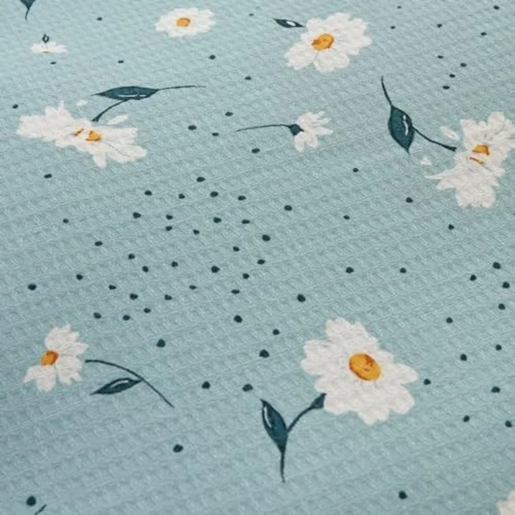 Karaca Bettwäsche Karaca Daisy 100% Baumwolle Einzelbett Piké Tagesdecke Set Mint – Bild 6