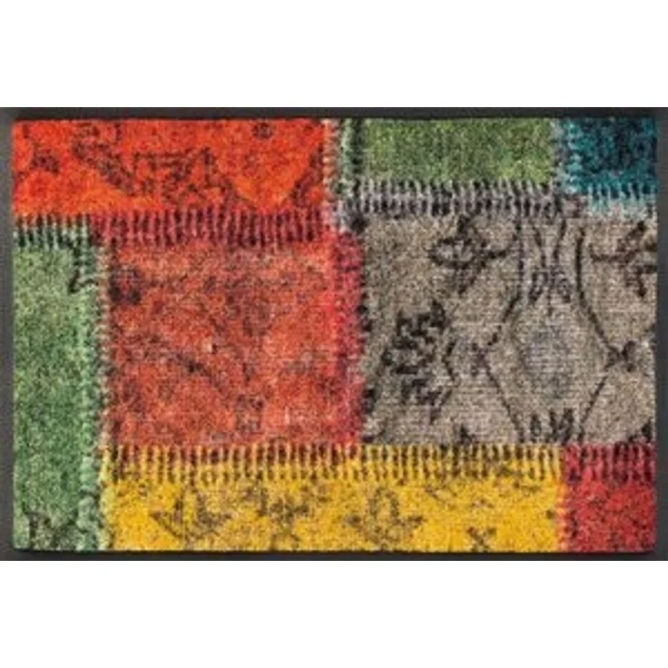 wash+dry by Kleen-Tex Fußmatte Vintage Patches, rechteckig, Höhe: 7 mm, Schmutzfangmatte, modernes Patchwork Design, rutschhemmend, waschbar – Bild 6