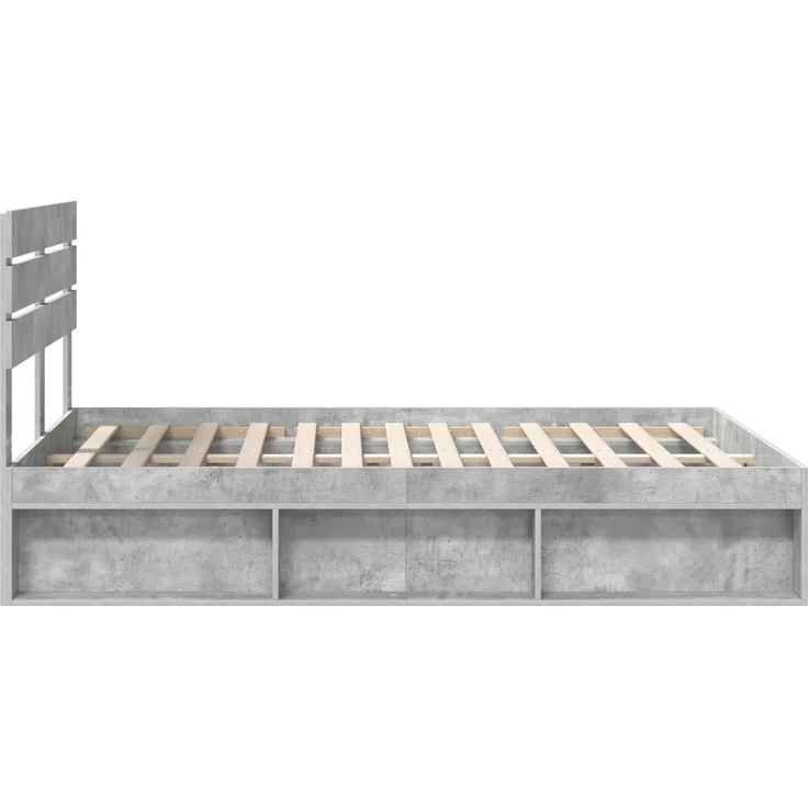 vidaXL Bettrahmen mit Kopfteil Beton 160 x 200 cm Massives Kiefernholz 3411394 – Bild 7