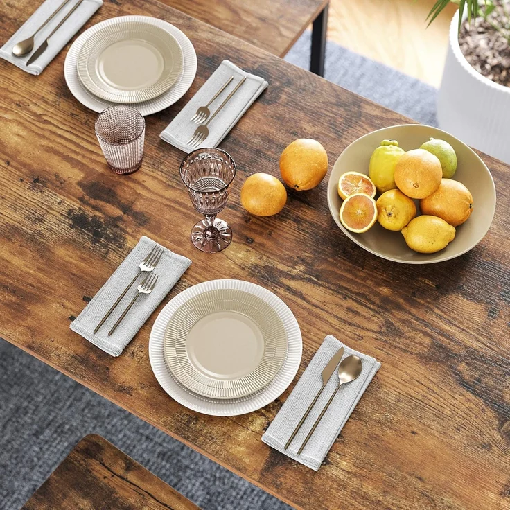 Vasagle 'LBT15X', Bartisch-Set Stehtisch mit 2 Barhockern, vintagebraun-schwarz, 120 x 60 x 90 cm – Bild 8