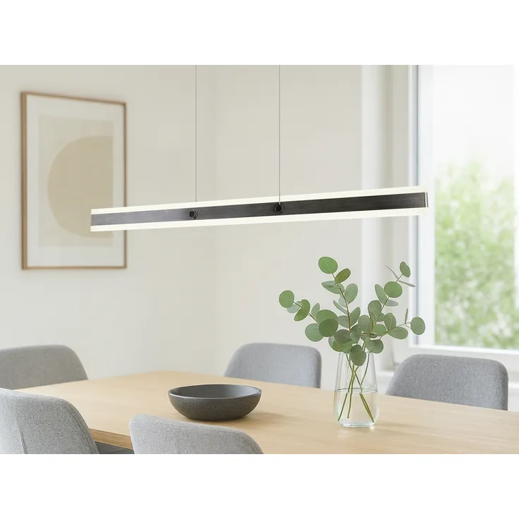 LED Pendelleuchte ARCOLA stufenlos höhenverstellbar Silber, Breite 115cm