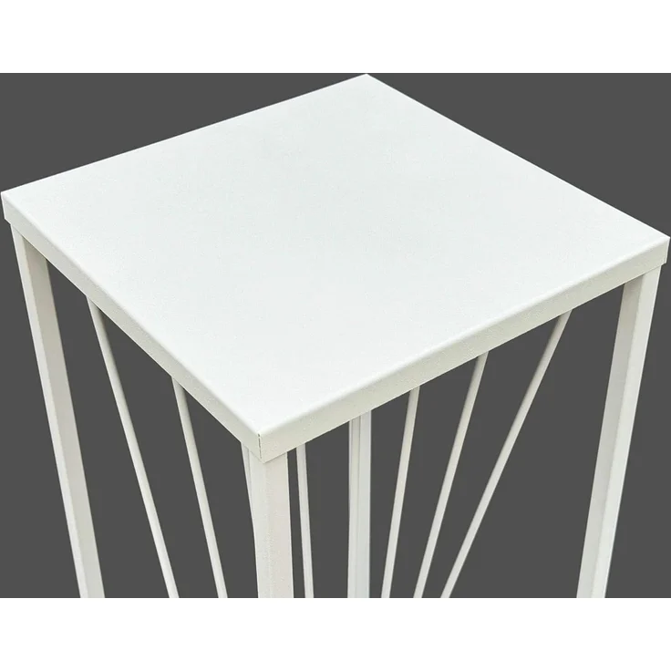 DanDiBo Blumenhocker, Metall Eckig, Weiß, 70 x 24 x 24 cm – Bild 4