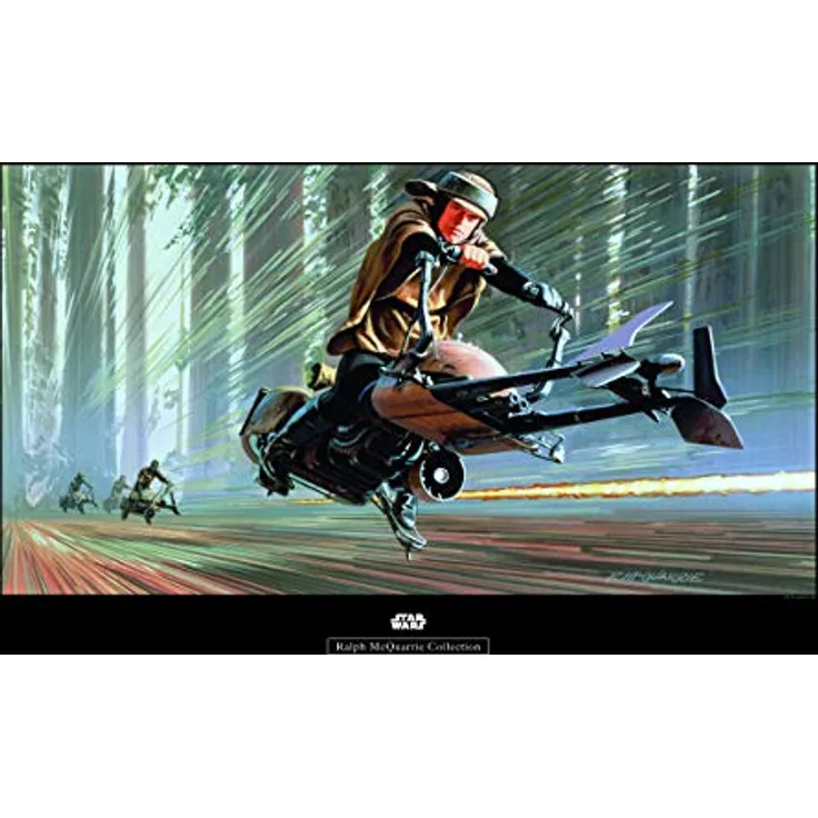 Komar Wandbild | Star Wars Classic RMQ Endor Speeder | Kunstdruck, 70 x 50 cm, für Kinder- und Jugendzimmer, hochwertiger Druck auf Premium-Poster Fotopapier, ohne Rahmen