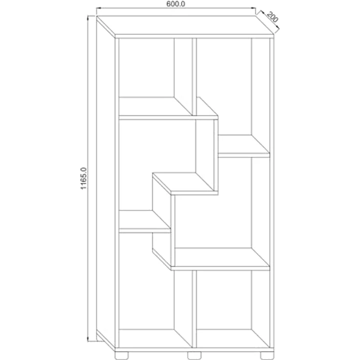 MID.YOU Mid.you Regal, Eiche Honig, erweiterbar, Holzwerkstoff, 117x62x20 cm, für Wohnzimmer – Bild 2