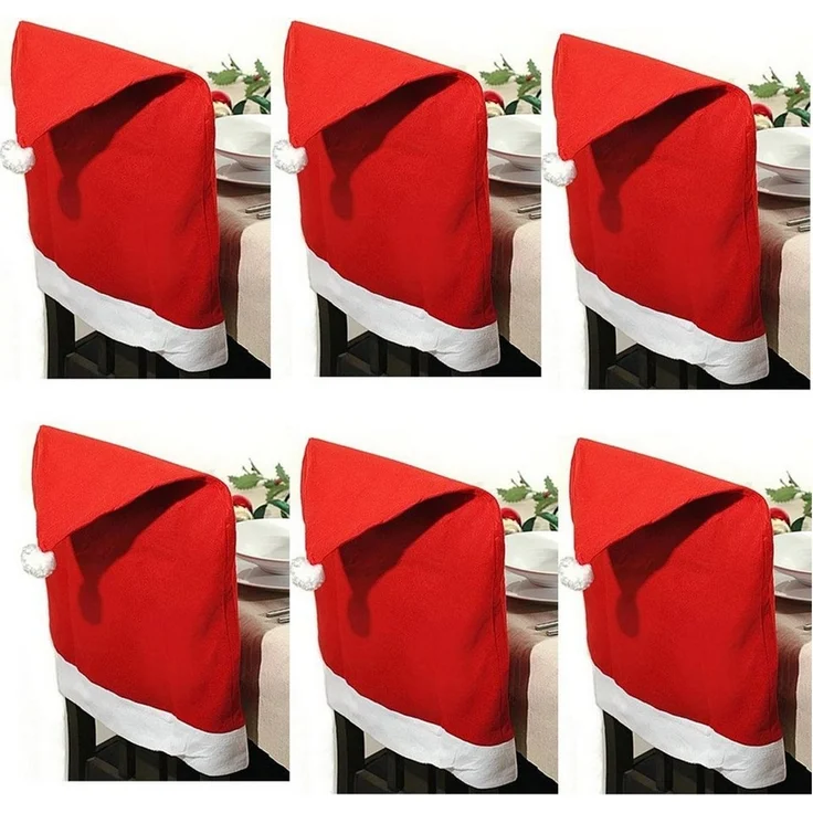 Annastore Stuhlhusse 6-TLG. Set Stuhlhussen Weihnachten aus Filz Stuhlabdeckung Weihnachten, Stuhlbezug für Weihnachten