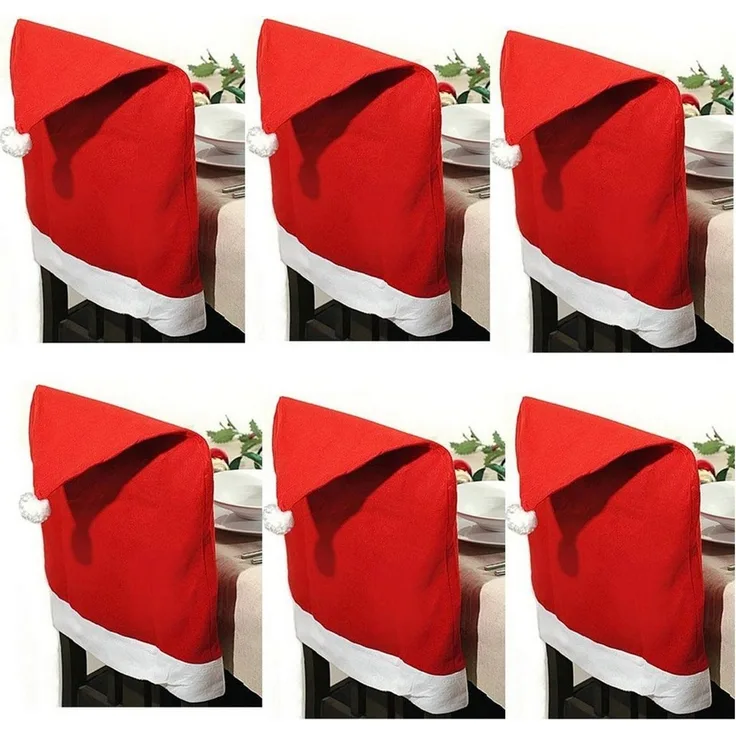 Annastore Stuhlhusse 6-TLG. Set Stuhlhussen Weihnachten aus Filz Stuhlabdeckung Weihnachten, Stuhlbezug für Weihnachten
