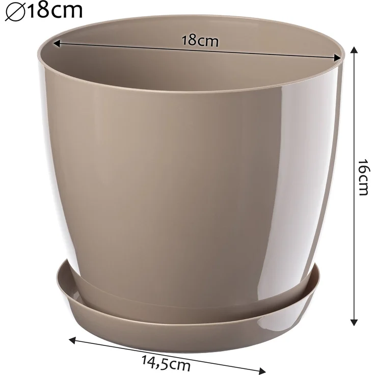 KADAX Blumentopf mit Ständer, Kunststoffabdeckung, beige Blumentopf für Blumen – Bild 2