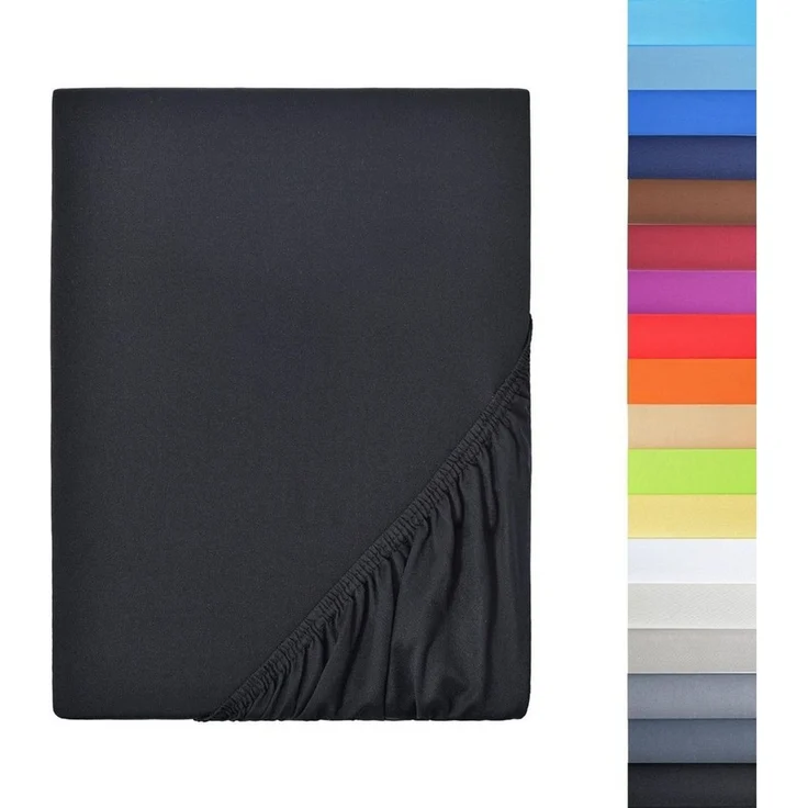 NatureMark - Mikrofaser SPANNBETTLAKEN zum Sparpreis! viele Größen und Farben Markenware (90x200-100x200 cm, schwarz) – Bild 5