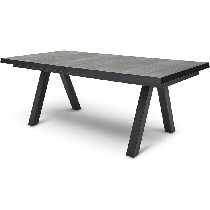 Gartentisch MONDO Acarna, Keramik, Grau, Schwarz, 204 x 77 x 103 cm