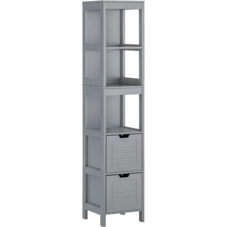 osoltus Badschrank Hochschrank Badregal Hampton 144 cm Grau – Bild 4