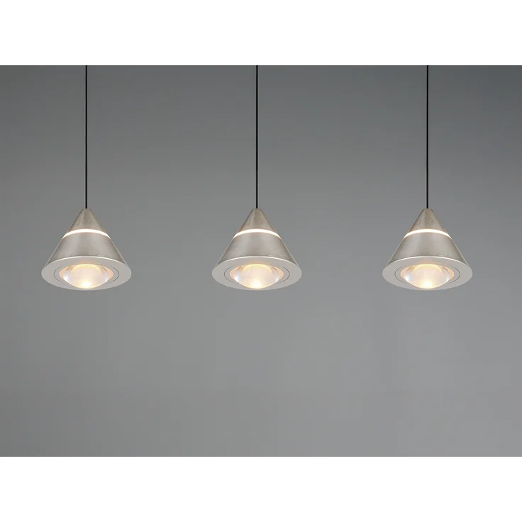LED Pendelleuchte ROMEO höhenverstellbar, 3-flammig Silber, Breite 55cm – Bild 5