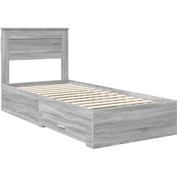 vidaXL Bettrahmen Graues Sonoma 100 x 200 cm Holzwerkstoff 3410024 – Bild 3
