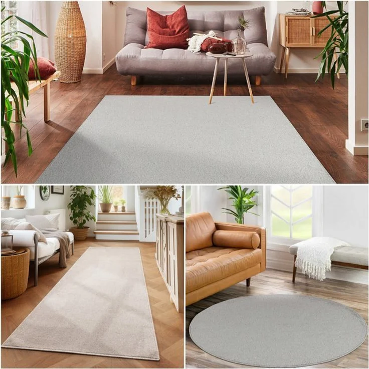 Carpettex Veloursteppich Unicolor - Einfarbig, Läufer, Höhe: 11 mm, Einfarbig Kurzflor Teppich Wohnzimmer verschiedene farben und größen – Bild 4