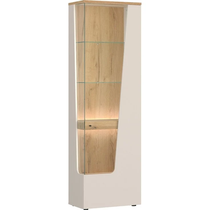 Lomadox Wohnwand CARMONA-129, (3-St, Lowboard Vitrine Wandregal), in Kaschmir und Eiche, inkl. LED-Beleuchtung – Bild 3
