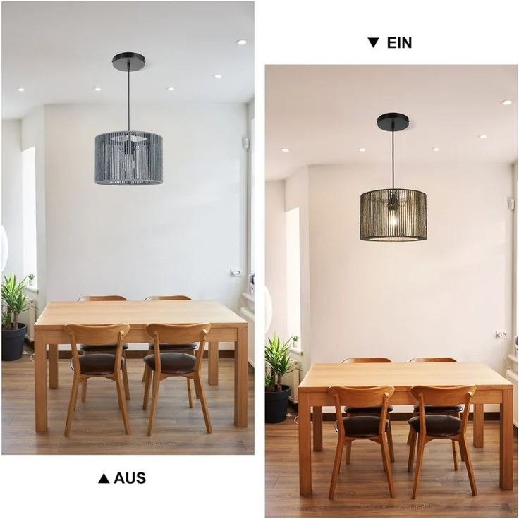 Zedelmaier Pendelleuchte Hängelampe hängend Deckenlampe E27x1/Max. 40 W, ohne Leuchtmittel, ohne Leuchtmittel, Geeignet für Esszimmer Wohnzimmer Schlafzimmer Flur – Bild 2