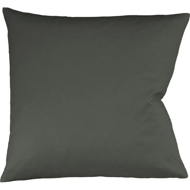 Fleuresse Mako-Satin Kissenbezug Bezug 80x80 cm uni mit RV 9031 anthrazit