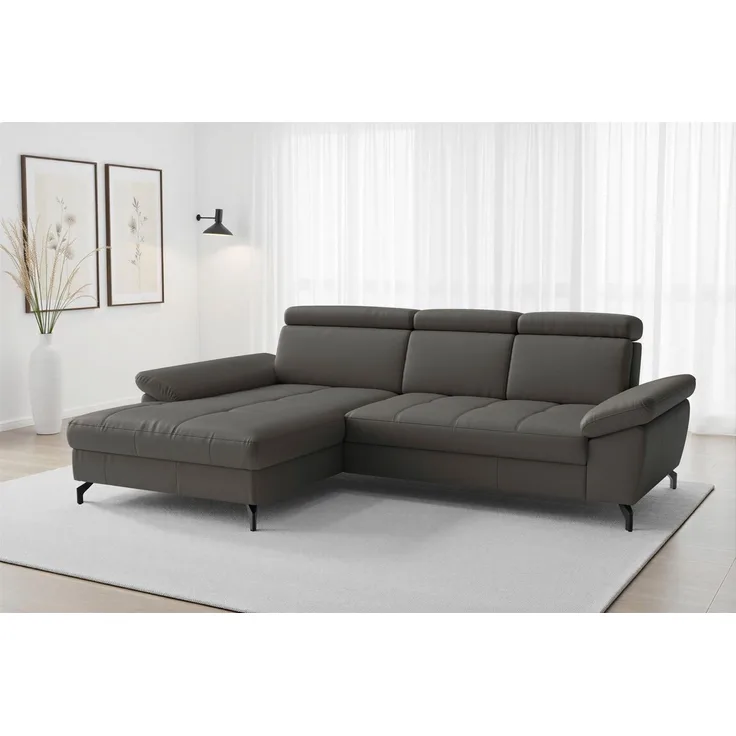 sit&more Ecksofa Vanity L-Form, B: 264 cm, Leder, Inkl. Sitz-,Kopf-und Armteilverstellung