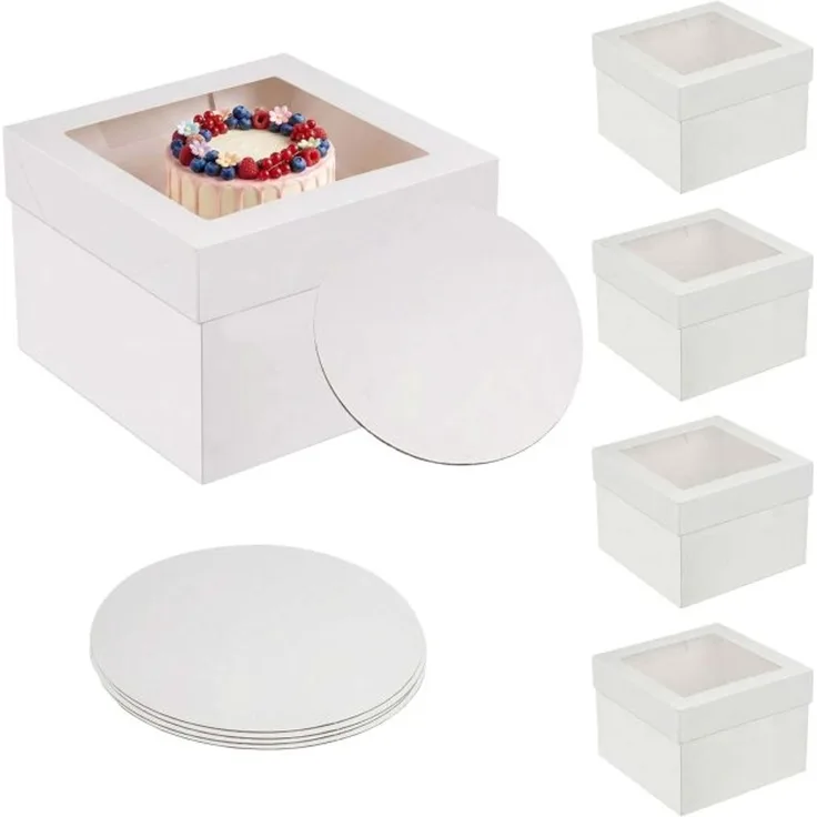 Relaxdays Tortenbox Set Sichtfenster & Cakeboards