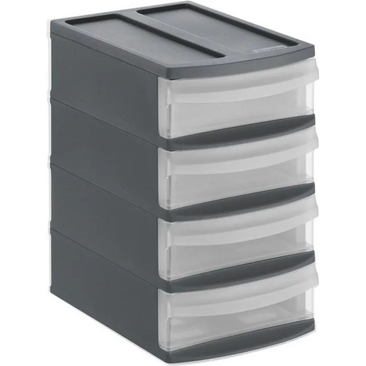 Rotho Schubladenbox Systemix Tower XS 4 Schübe Ablagenbox Organizer Briefablage