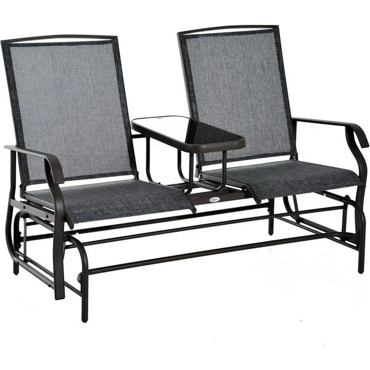 Outsunny Gartenbank Gartenbank mit Tisch – Bild 5