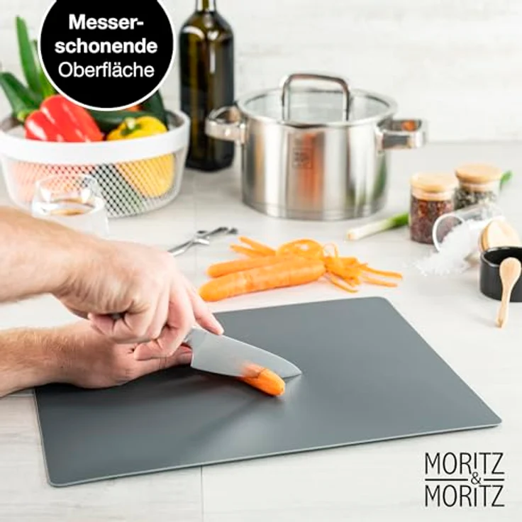 Moritz & Moritz Schneidebrett 4x Schneidematte Küche, Kunststoff, (4et-Set, 4-St), Je 38 x 29 cm für schnelles Abeiten – Bild 5