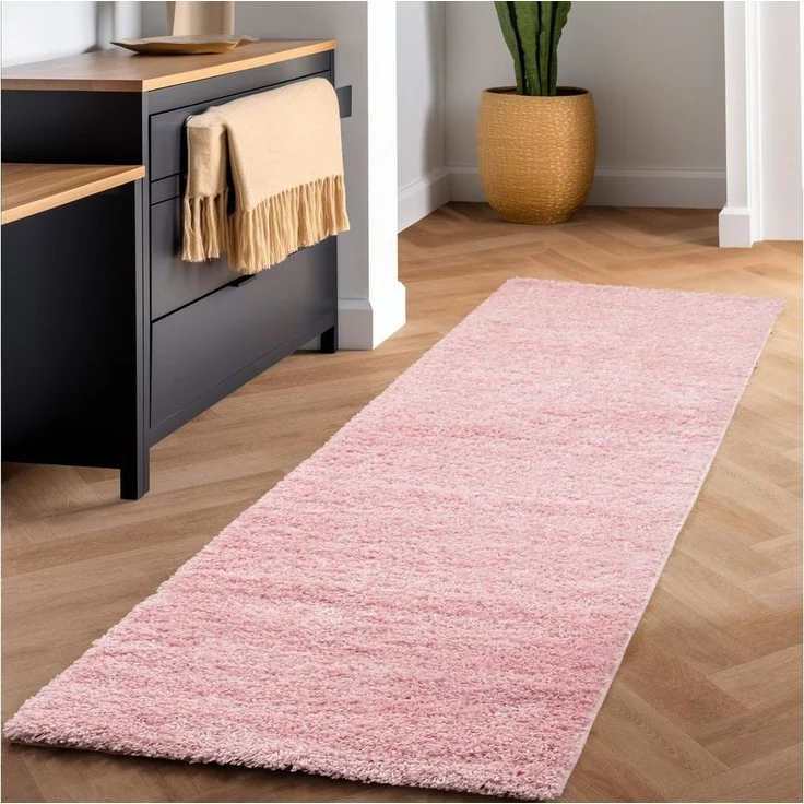 SIMPEX24 Teppich Unicolor - Einfarbig, Rund, Höhe: 30 mm, Einfarbig Shaggy Teppich Wohnzimmer Langflor Versch. Farben und Größen – Bild 5