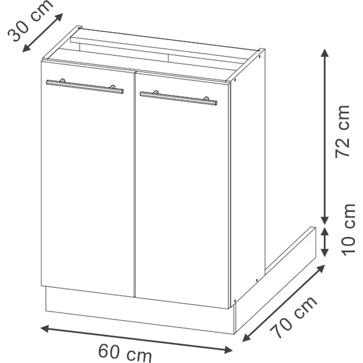 Kücheninsel Fame-Line Goldkraft Eiche 60 cm ohne Arbeitsplatte Vicco – Bild 2