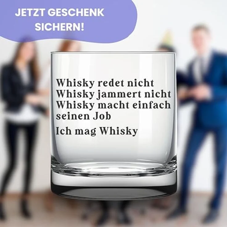 Lasernauten Whiskyglas Glas mit Gravur für Whiskyliebhaber Whisky redet nicht Spruch Geschenk, mit Gravur – Bild 2