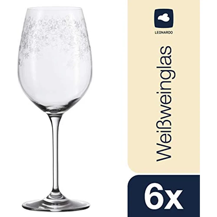 Leonardo Chateau Weißweinglas 6er Set, Weinglas, Edles Glas mit Gravur, 400 ml, 35301 – Bild 3