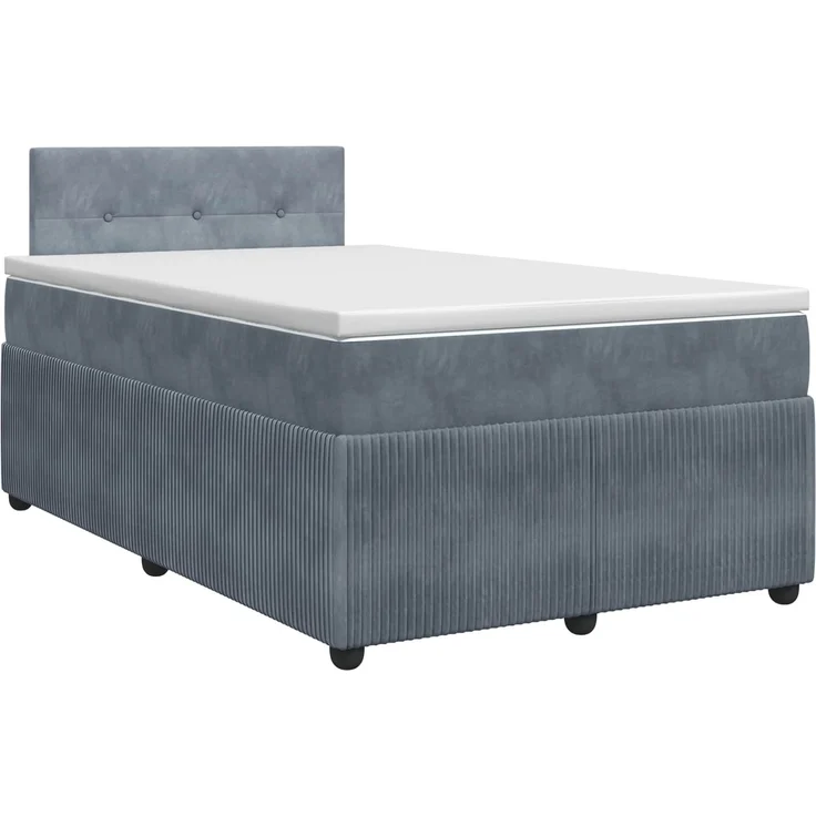 vidaXL Boxspringbett mit Matratze Dunkelgrau 120 x 190 cm Samt 3451638 – Bild 2