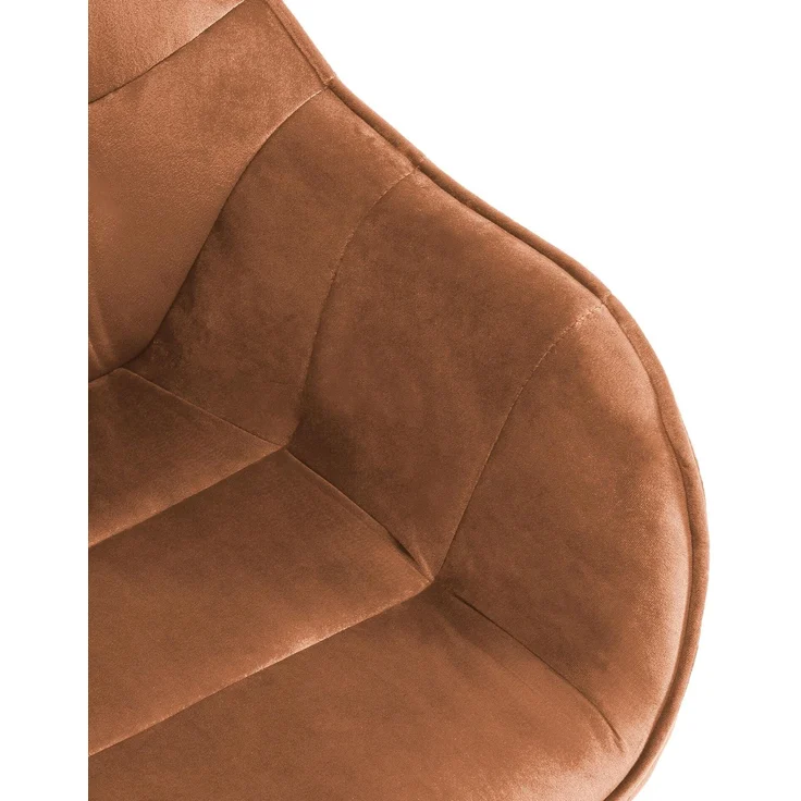 CLP Esszimmerstuhl drehbar mit Armlehne Russel, Küchenstuhl in Samt oder Stoff - Farbe:coffee;Material:Samt – Bild 8