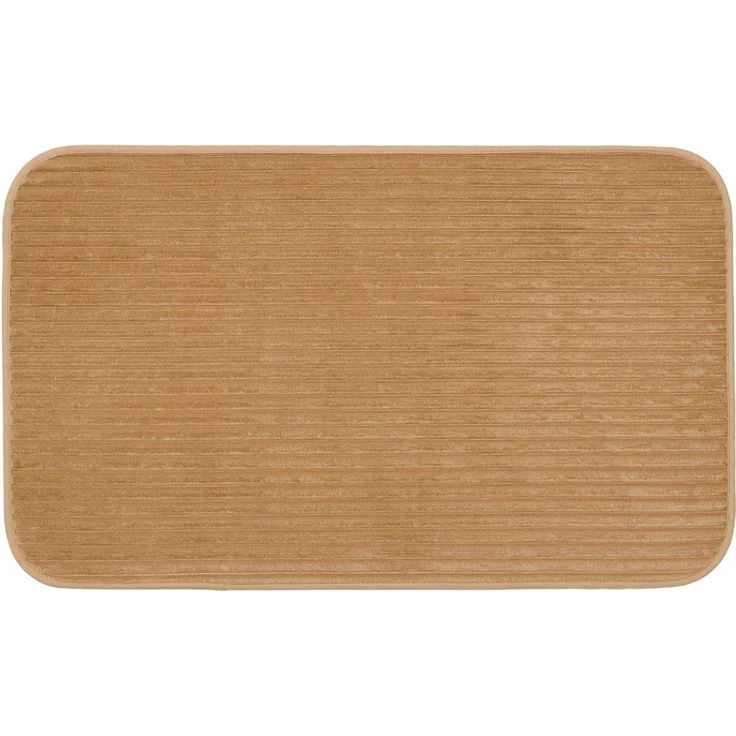Gözze Badematte Berlin, Höhe 7 mm, rutschhemmend beschichtet, fußbodenheizungsgeeignet, Polyester, rechteckig, Badteppich, Uni Farben, Cord Optik, waschbar – Bild 1