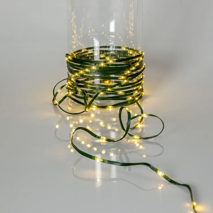 Lichterkette Dew Drop 160 LEDs grün warmweiß L 200cm